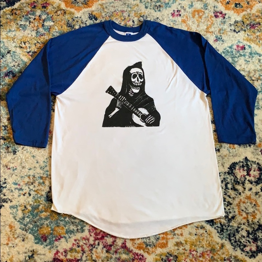 Vintage “Grim Reaper Guitar” Baseball T-shirt